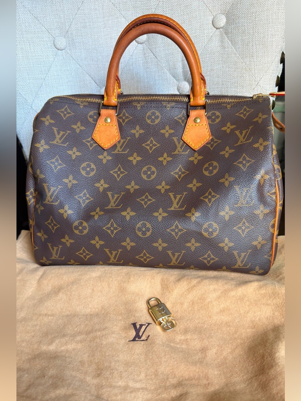 Louis Vuitton Speedy 30 Monogram Canvas Satchel Bag Vintage VI0920 France - Picture 11 of 11
